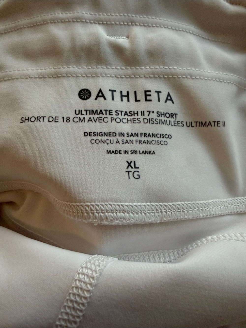 Athleta White Ultimate Stash II 7" Shorts. Sz XL - Picture 7 of 9